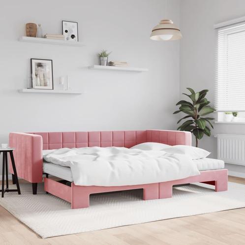 vidaXL Slaapbank onderschuifbed en matrassen 90x200 cm, Huis en Inrichting, Slaapkamer | Bedden, 90 cm, 200 cm, Eenpersoons, Nieuw