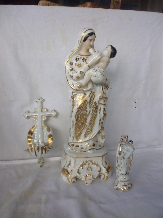 Vieux Brussel - Madonna met kind - Wijwatervat (3) - Antiek, Antiek en Kunst, Antiek | Boeken en Bijbels