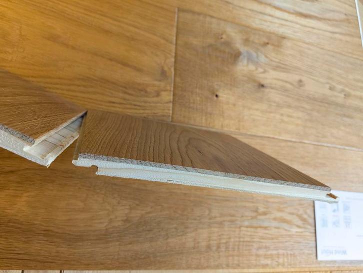 Eikenvloer Lamelparket 3-strook Vloeren met KLIK Multiplank, Doe-het-zelf en Verbouw, Vloerdelen en Plavuizen, Minder dan 10 cm