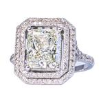 Ring - 14 karaat Witgoud - 3.66ct. tw. Groen Diamant, Sieraden, Tassen en Uiterlijk, Ringen, Nieuw