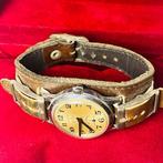 Vintage France militaire herenhorloge met lederen piloten ba, Ophalen, Nieuw