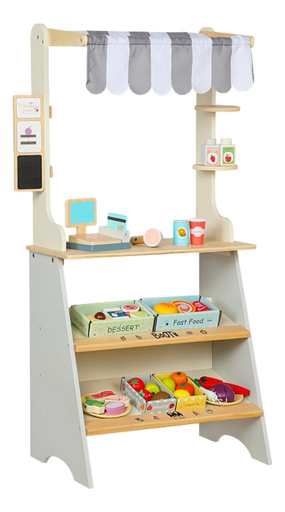 Eco Toys Houten Supermarkt Inclusief Accessoires HC610513, Kinderen en Baby's, Speelgoed | Houten speelgoed, Nieuw, Verzenden