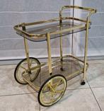 Serveerwagen - Glas, metal doré