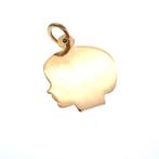 Gouden hanger kinderkopje meisje (kettinghanger, dochter), Ophalen of Verzenden, Gebruikt, Goud, Overige merken