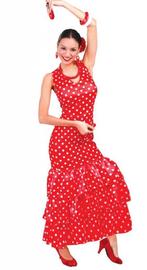 Spaanse Jurk Flamenco Rood, Kleding | Dames, Carnavalskleding en Feestkleding, Verzenden, Nieuw