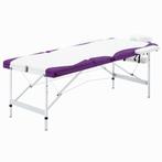 vidaXL Massagetafel inklapbaar 3 zones aluminium wit en, Sport en Fitness, Massageproducten, Verzenden, Nieuw