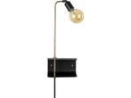 Veiling - Dutchbone Shaw Wandlamp Zwart, Huis en Inrichting, Lampen | Wandlampen, Nieuw