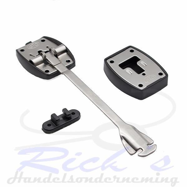 Deurvastzetter GTO RVS compleet lange versie 225 mm, Caravans en Kamperen, Camper-accessoires, Nieuw, Ophalen of Verzenden