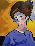 Miquel Torner de Semir (1938) - Retrato en amarillo y azul, Antiek en Kunst, Kunst | Schilderijen | Klassiek