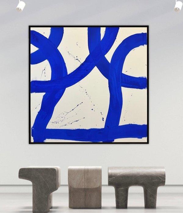 Stefanie Raus - Verschlungen blau I 993 XXL, Antiek en Kunst, Kunst | Schilderijen | Modern