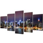vidaXL Canvas muurdruk set Kleurrijke New York skyline 100 x, Verzenden, Nieuw