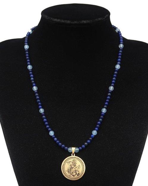 Lapis lazuli - Calcédoine - Erfgoed van de Goden – Collier, Antiek en Kunst, Antiek | Boeken en Bijbels