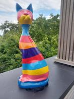 Beeld, Garden statue - Cat - different color - 58 cm -