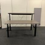 Zit-sta elektrisch duo bureau, 2x 160x80 cm, donkerbruin