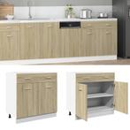 vidaXL Onderkast met lade Lyon 80x46x81,5 cm bewerkt hout, Huis en Inrichting, Keuken | Keukenelementen, Verzenden, Nieuw, Bruin