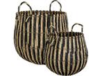 Mica Decorations Ronda Mand - Set van 2 - H40 x Ø44 cm -, Huis en Inrichting, Woonaccessoires | Schalen en Manden, Verzenden, Nieuw