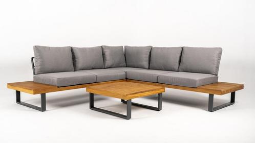 Hoek Loungeset - Malta - Aluminium - Teak - Datho Outdoor, Tuin en Terras, Tuinsets en Loungesets, Nieuw, Verzenden