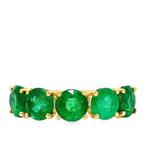 Ring - 14 karaat Geel goud - 4.12ct. tw. Smaragd, Sieraden, Tassen en Uiterlijk, Ringen, Nieuw