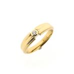 Gouden solitair ring met diamant | 0,04 ct., Sieraden, Tassen en Uiterlijk, Ringen, Goud, Met edelsteen, Gebruikt, 17 tot 18