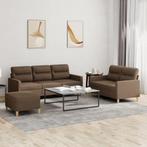 vidaXL 4-delige Loungeset met kussens stof bruin, Huis en Inrichting, Banken | Bankstellen, Verzenden, Nieuw, Vierpersoons of meer