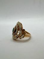Ring - 12 kt. Geel goud, Smaragd - Parel, Nieuw