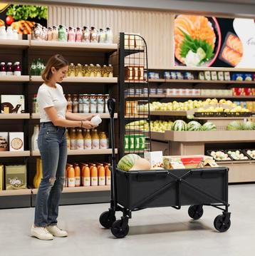 Nieuwe Opvouwbare Bolderkar met Remmen – 80 kg Draagvermogen beschikbaar voor biedingen