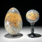 Geen reserveprijs - Prachtig paar gepolijste gele Maligano