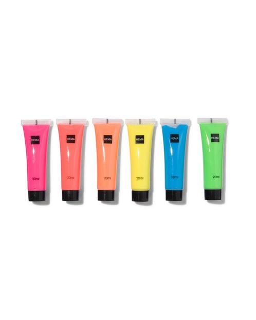 HEMA Acrylverf neon 6x20ml, Hobby en Vrije tijd, Schilderen, Nieuw, Verzenden