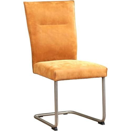 Leren eetkamerstoel Retro - Kenia Cognac (cognac) - Sledepo, Huis en Inrichting, Stoelen, Eén, Overige kleuren, Nieuw, Leer, Ophalen of Verzenden