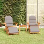 vidaXL 3-delige Loungeset Adirondack massief acaciahout, Tuin en Terras, Verzenden, Nieuw, Hardhout, Loungeset