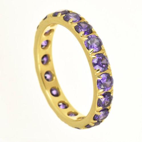 Eeuwigheidsring - 18 karaat Geel goud Amethist, Sieraden, Tassen en Uiterlijk, Antieke sieraden