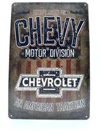 Metalen Wandbord - Chevy Motor Division Chevrolet, Ophalen of Verzenden, Nieuw