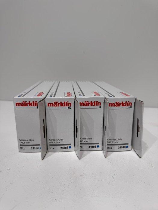 Märklin H0 - 24188 - Modeltreinsporen (40) - Nieuwe C-rail, Hobby en Vrije tijd, Modeltreinen | H0