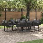 vidaXL 13-delige tuinset met kussens van staal en poly riet, Tuin en Terras, Tuinsets en Loungesets, Verzenden, Nieuw, Rotan, Tuinset