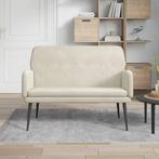vidaXL Bankje 108x79x79 cm fluweel crèmekleurig, Verzenden, Nieuw, Stof, Minder dan 150 cm