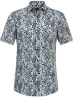 Gebloemd Venti Overhemd Korte Mouw Modern Fit 644289200-100, Verzenden, Nieuw, Blauw