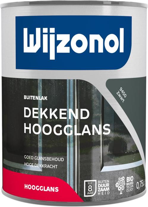 Wijzonol Dekkend Hoogglans Zwart 9450 750 ml, Doe-het-zelf en Verbouw, Verf, Beits en Lak, Nieuw, Ophalen of Verzenden
