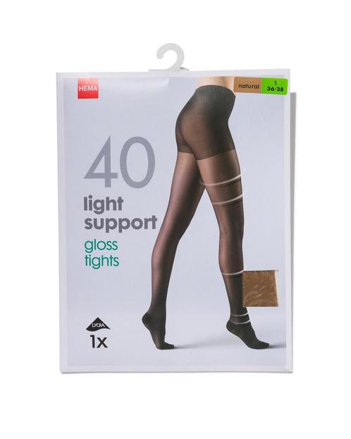 HEMA Light support gloss panty 40 denier naturel, Kleding | Dames, Leggings, Maillots en Panty's, Nieuw, Verzenden
