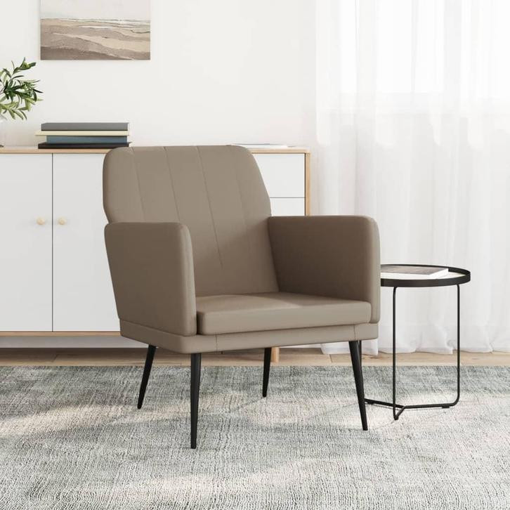 vidaXL Fauteuil 61x78x80 cm kunstleer cappuccinokleurig, Huis en Inrichting, Fauteuils, Nieuw, Verzenden