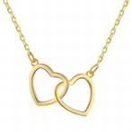 18K gold plated Stainless steel Hearts necklace, Intensity, Verzenden