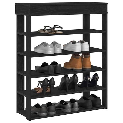 vidaXL Schoenenrek 80x30x98 cm bewerkt hout zwart, Huis en Inrichting, Kasten | Schoenenrekken, Nieuw, Verzenden