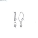 Zilveren mini spike huggie hoops, Verzenden, Nieuw, Zilver