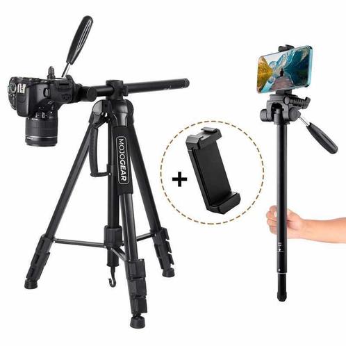 3-in-1 driebeenstatief 179 cm met monopod en horizontale arm, Audio, Tv en Foto, Fotografie | Statieven en Balhoofden, Driepoot