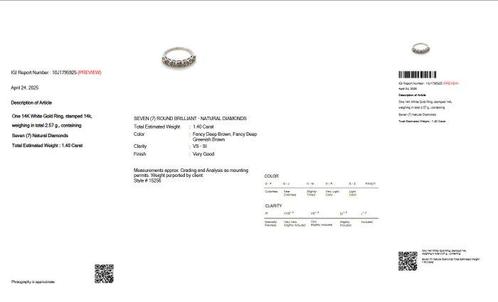 Zonder Minimumprijs - Ring - 14 karaat Witgoud - 1.40ct. tw., Sieraden, Tassen en Uiterlijk, Ringen