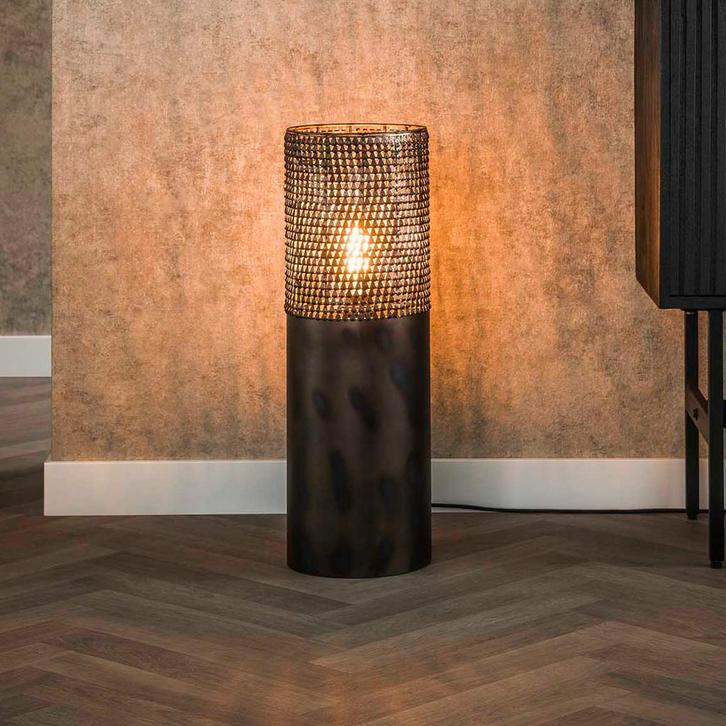 *WOONWINKEL* Staande Lamp Zwartbruin Metaal 60 Cm, Huis en Inrichting, Lampen | Tafellampen, Nieuw, Verzenden
