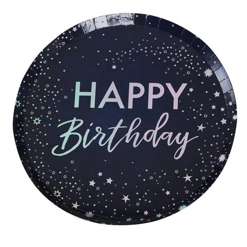 Happy Birthday Borden Sterretjes 24,5cm 8st, Hobby en Vrije tijd, Feestartikelen, Nieuw, Verzenden