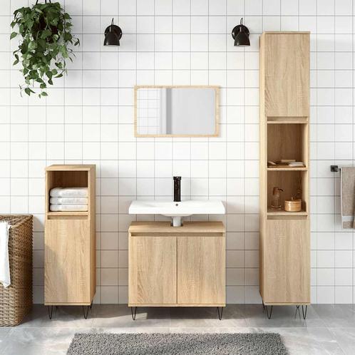 vidaXL Badkamerkast 58x33x60 cm bewerkt hout sonoma, Huis en Inrichting, Badkamer | Badkamermeubels, Nieuw, Verzenden