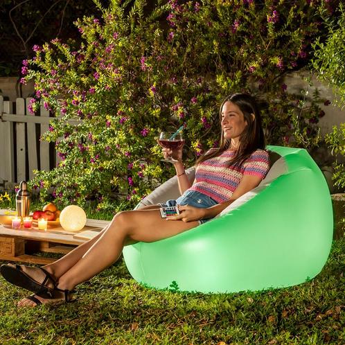 Sfeervol Chight Opblaasbare Fauteuil met RGB-Lampjes, Tuin en Terras, Tuinstoelen, Verzenden