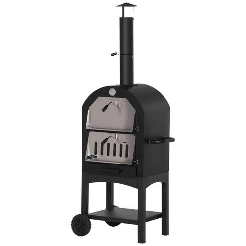 TRUUSK 2-in-1 Outdoor Pizzaoven Met Rollen Grilloven Met Bes, Tuin en Terras, Houtskoolbarbecues, Nieuw, Verzenden
