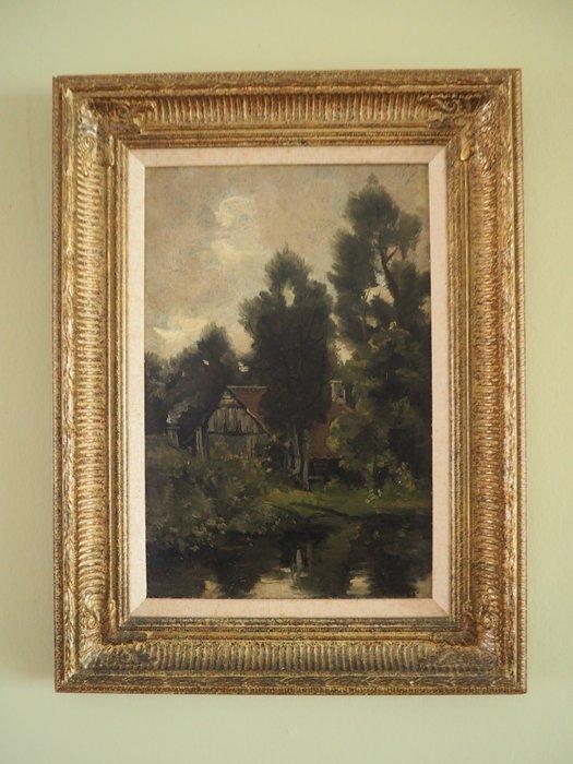 Willem Cornelis Rip (1856–1922) - Riverside Cottage among, Antiek en Kunst, Kunst | Schilderijen | Klassiek
